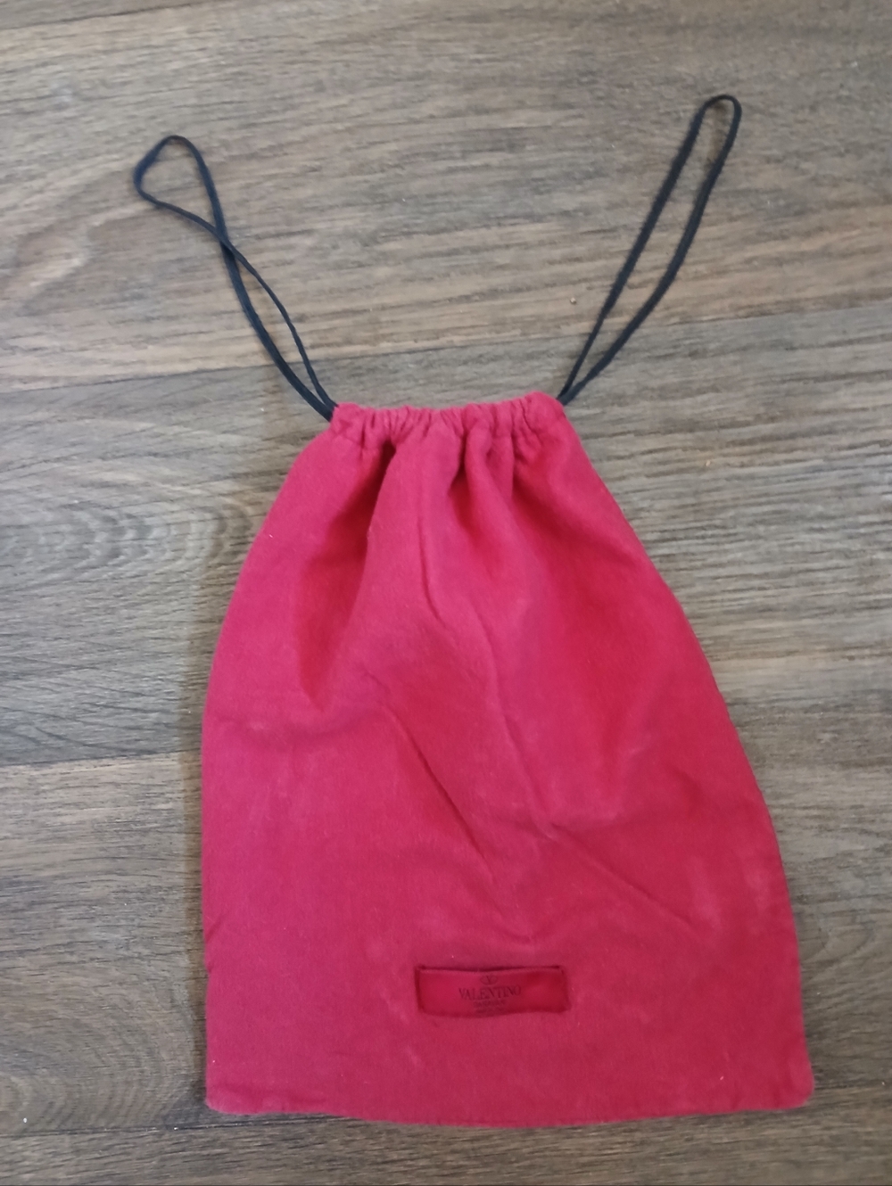 Valentino Garavani Red Flannel Drawstring Dust Bag. 